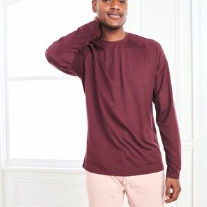Quince Flowknit Breeze Performance Long Sleeve Tee Maroon - Large